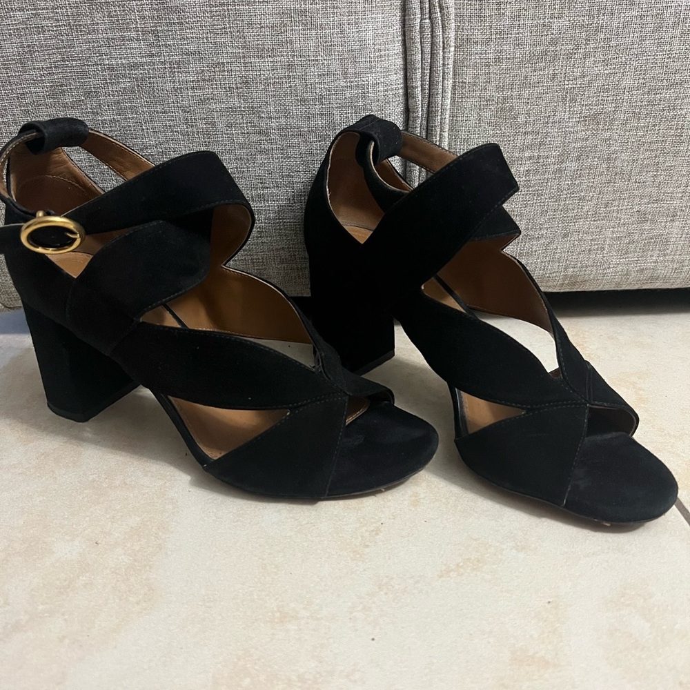 Chloe suede block heel